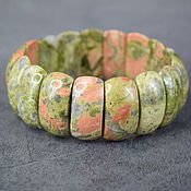 Украшения handmade. Livemaster - original item Bracelet of natural stone Unakite. Handmade.