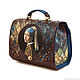 Order Medium satchel'Girl with a pearl earring'. Pelle Volare. Livemaster. . Brief case Фото №3