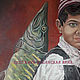 Original Art Fisherboy With Catch: Pike Fish Fishing Fisher Child, Pictures, Murmansk,  Фото №1