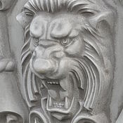 Дача и сад handmade. Livemaster - original item Lion concrete bas-relief No. №2 on the cartouche, grinning. Handmade.