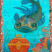Картины и панно handmade. Livemaster - original item Картина "И в подводной глубине вырыл ящичек на дне". Handmade.