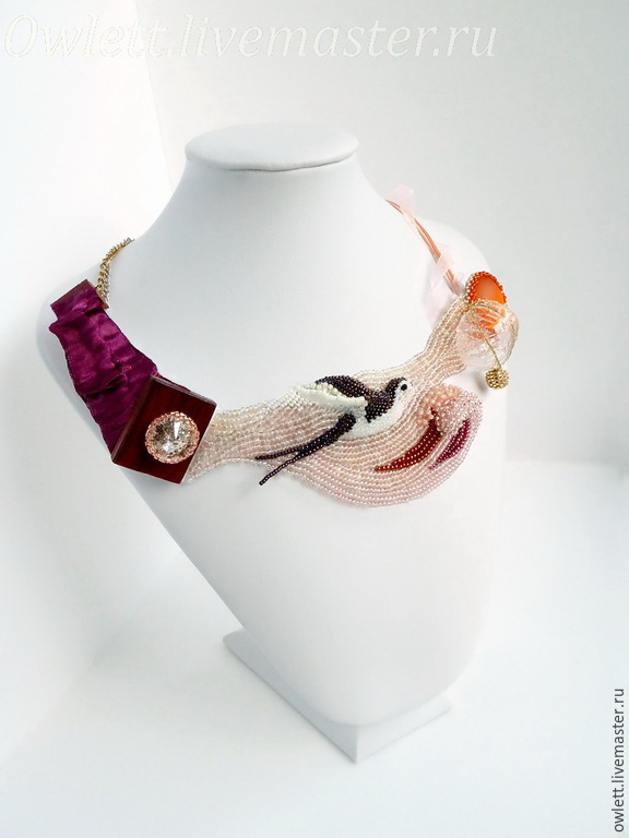 Сюжетное объёмное колье из бисера Неуловимый миг – заказать на Ярмарке ...