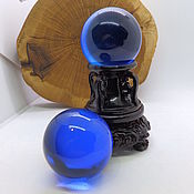 Фен-шуй и эзотерика handmade. Livemaster - original item Set of glass blue balls 2 pcs 38 mm. Handmade.