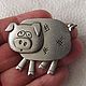 Collectible Piglet brooch from JJ, Vintage brooches, Obninsk,  Фото №1