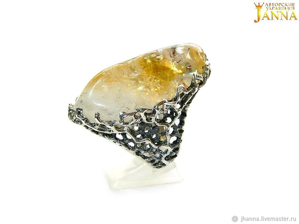 citrine. ' Sun in whipped cream ' ring with citrine, Rings, Volgograd,  Фото №1