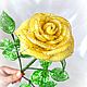 Желтая бисерная роза, Подарки на 8 марта, Екатеринбург,  Фото №1