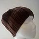 Hat knitted unisex, brown. Caps. HOBBIMANIYA. My Livemaster. Фото №6