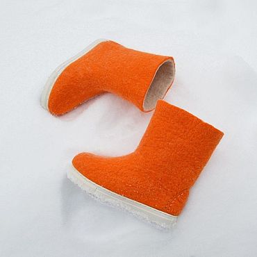 Orange Felt Boots