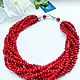 Coral necklace 'Poppy color', Necklace, Moscow,  Фото №1