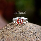 Украшения handmade. Livemaster - original item Ring with carnelian and the rune Inguz. Handmade.