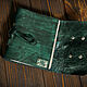 Блокнот А6 зеленого цвета из состаренной кожи. Блокноты. Creative Leather Workshop. Ярмарка Мастеров.  Фото №6