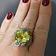 Summer ring with lemon citrine and emeralds. Rings. SELENA. My Livemaster. Фото №4