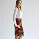 warm knit pencil skirt red flowers, Skirts, Novosibirsk,  Фото №1
