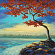Пейзаж с деревом картина Рыжие кудри