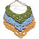 Necklace made of linen knitted openwork, three colors green blue yellow linen boho. Necklace. Ritasdreams (ritasdreams). Online shopping on My Livemaster.  Фото №2
