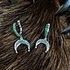 Moonlight earrings with stones, Thread earring, Kostroma,  Фото №1