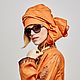 Convertible turban of red cotton, Panama, Moscow,  Фото №1