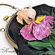 Leather handbag with flowers on the clasp Waltz irises. Clasp Bag. flowersstyle (flowersstyle). My Livemaster. Фото №4