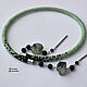 Open necklace made of green prenite and onyx green black. Necklace. gershman. Online shopping on My Livemaster.  Фото №2