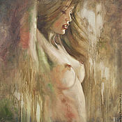 Картины и панно handmade. Livemaster - original item Oil painting - Nude girl. Handmade.