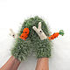 Шерстяные женские варежки на любую руку заяц любит морковку. Варежки. Galka-toys. Ярмарка Мастеров.  Фото №6