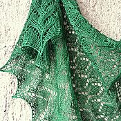 Аксессуары handmade. Livemaster - original item Bactus kerchief knitted, emerald cotton 100% spring, soft. Handmade.