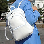 Сумки и аксессуары handmade. Livemaster - original item Backpacks: Backpack Women`s Leather White Canti Mod. R. 43-141. Handmade.