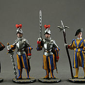 Куклы и игрушки handmade. Livemaster - original item A set of tin soldiers in the painting 54 mm. 4 pieces. Vatican Guard. Handmade.