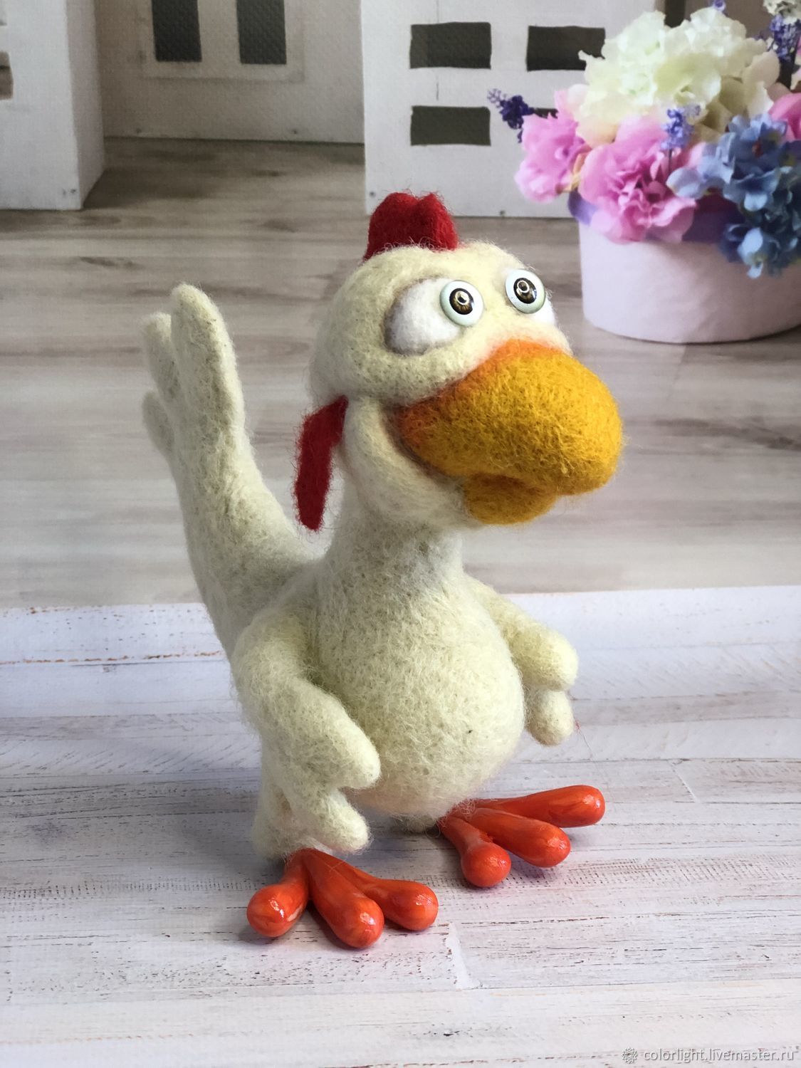 Chicken. The toy is made of wool, Felted Toy, Zelenograd,  Фото №1