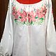 Women's embroidered blouse 'Delicate lilies' ZHR3-230, Blouses, Temryuk,  Фото №1