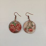 Украшения handmade. Livemaster - original item Earrings with roses.. Handmade.