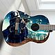  Гитара с индивидуальным принтом. Гитары. Guitar & Ukulele art Studio. Интернет-магазин Ярмарка Мастеров.  Фото №2