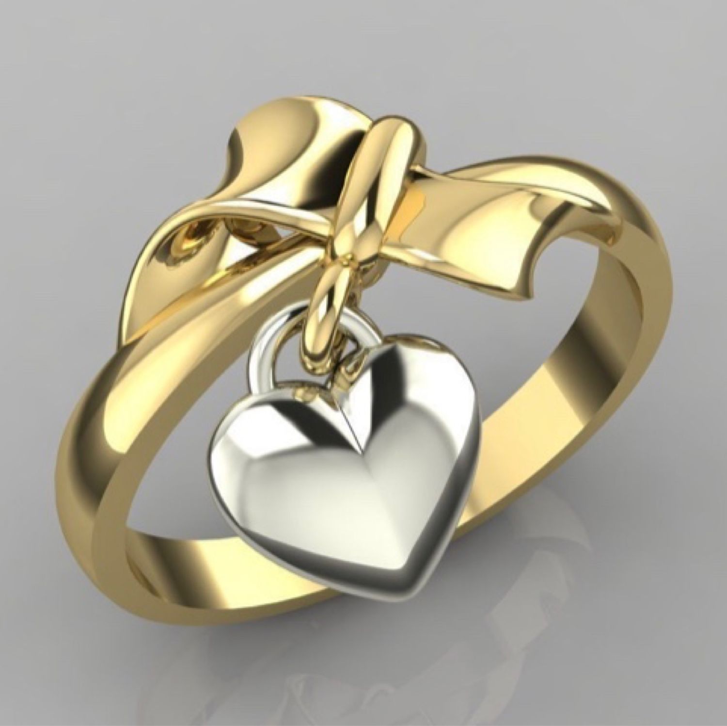 Кольца с сердцем из золота