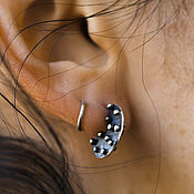 Украшения handmade. Livemaster - original item Twirl disc earrings – Stacking earrings- Silver stacked earrings. Handmade.