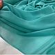 Order  Natural matte crepe-chiffon-turquoise. AVS -dressshop. Livemaster. . Fabric Фото №3
