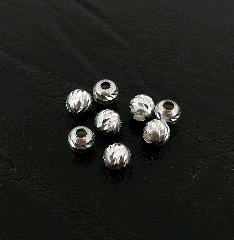Бусина серебряная с алмазной гранью серебряный шар 925 пробы, Бусины, Симферополь,  Фото №1