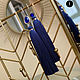Синие серьги кисти. Серьги кисточки цвета электрик, Серьги-кисти, Новосибирск,  Фото №1