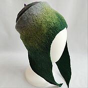 Аксессуары handmade. Livemaster - original item Felted hat Metamorphosis taiga. Handmade.