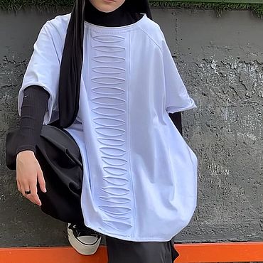Одежда ручной работы. Ярмарка Мастеров - ручная работа Футболка white unisex. Handmade.