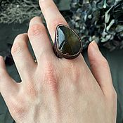 Украшения handmade. Livemaster - original item Copper ring with agate №3. Handmade.