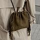 Заказать Кожаная сумка кисет, оливковая. AUGUST BAGS. Ярмарка Мастеров. . Сумка через плечо Фото №3
