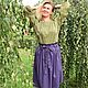 Юбка "Фиолетовая в клеточку". Юбки. EcoFashion. Интернет-магазин Ярмарка Мастеров.  Фото №2