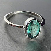 Украшения handmade. Livemaster - original item 1,43ct Natural Emerald women`s Silver ring with emerald. Handmade.