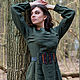 Платье женское льняное с длинными рукавами зелёное, Платья, Барановичи,  Фото №1