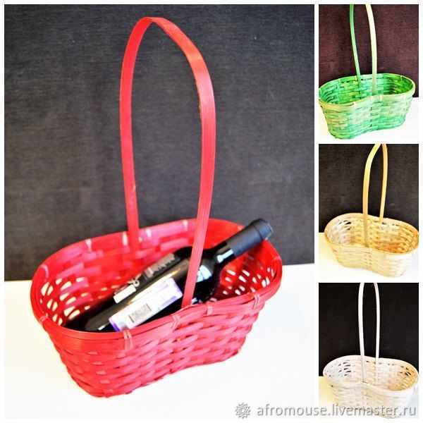 Корзинка "Для набора с бутылкой" плетеная, для подарков купить в ...