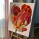 Красный попугайный тюльпан. Картины. Catherine Braiko. Ярмарка Мастеров.  Фото №5