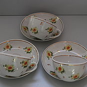 Tea and coffee pair. There are 6 pairs in the lot. Bone China. The factory for export