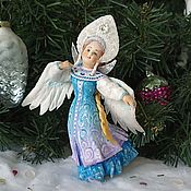 Сувениры и подарки handmade. Livemaster - original item Christmas toys: cotton-wool toy Swan Princess. Handmade.