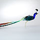 Glass figurine bird peacock from the Park Itself, Figurines, Moscow,  Фото №1