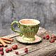 Чашка с блюдцем Болотная Фея чайная пара. Чайные пары. Керамика Dilь_art (Dilart). Ярмарка Мастеров.  Фото №4